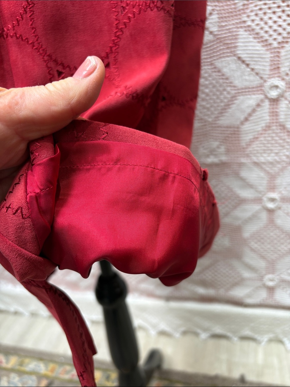 Vintage Coldwater Creek | Red Circle Patchwork Skirt - Picture 6 of 8
